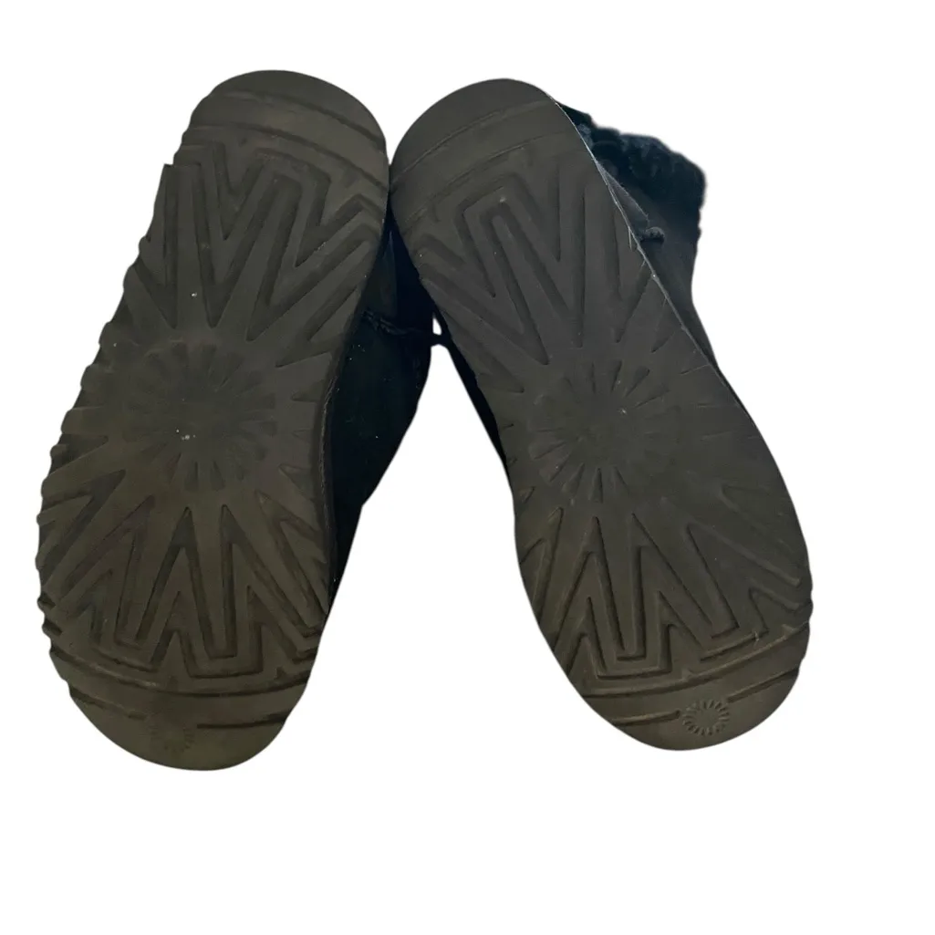 UGG Black Mini Bailey Bow sherpa Fur suede Boots - Image 5