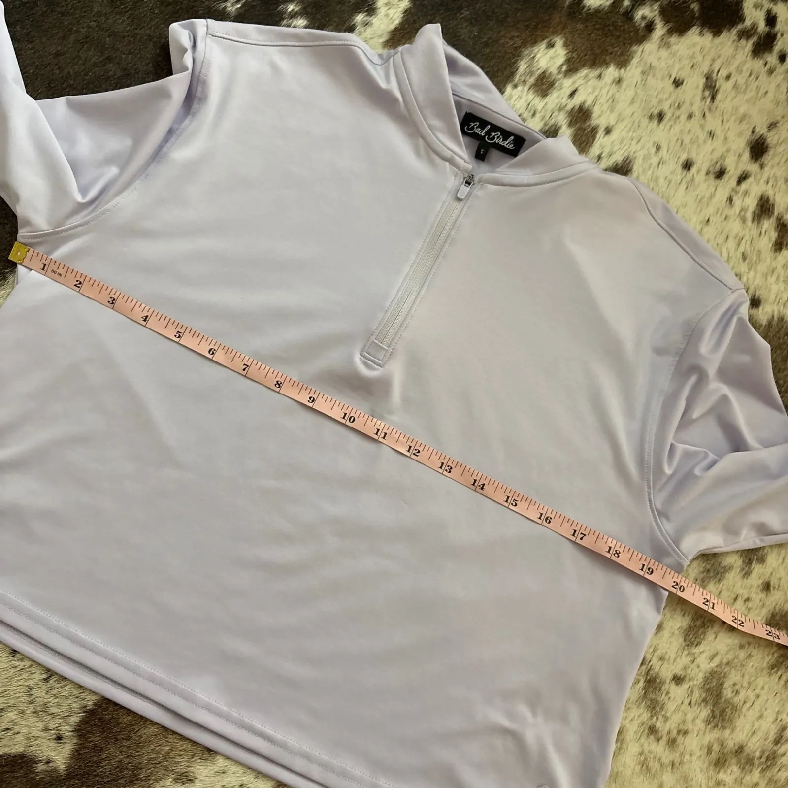 BAD BIRDIE Women Lavender Purple 1/4 Zip Pullover 3/4 Sleeve Size Small Golf - Image 9