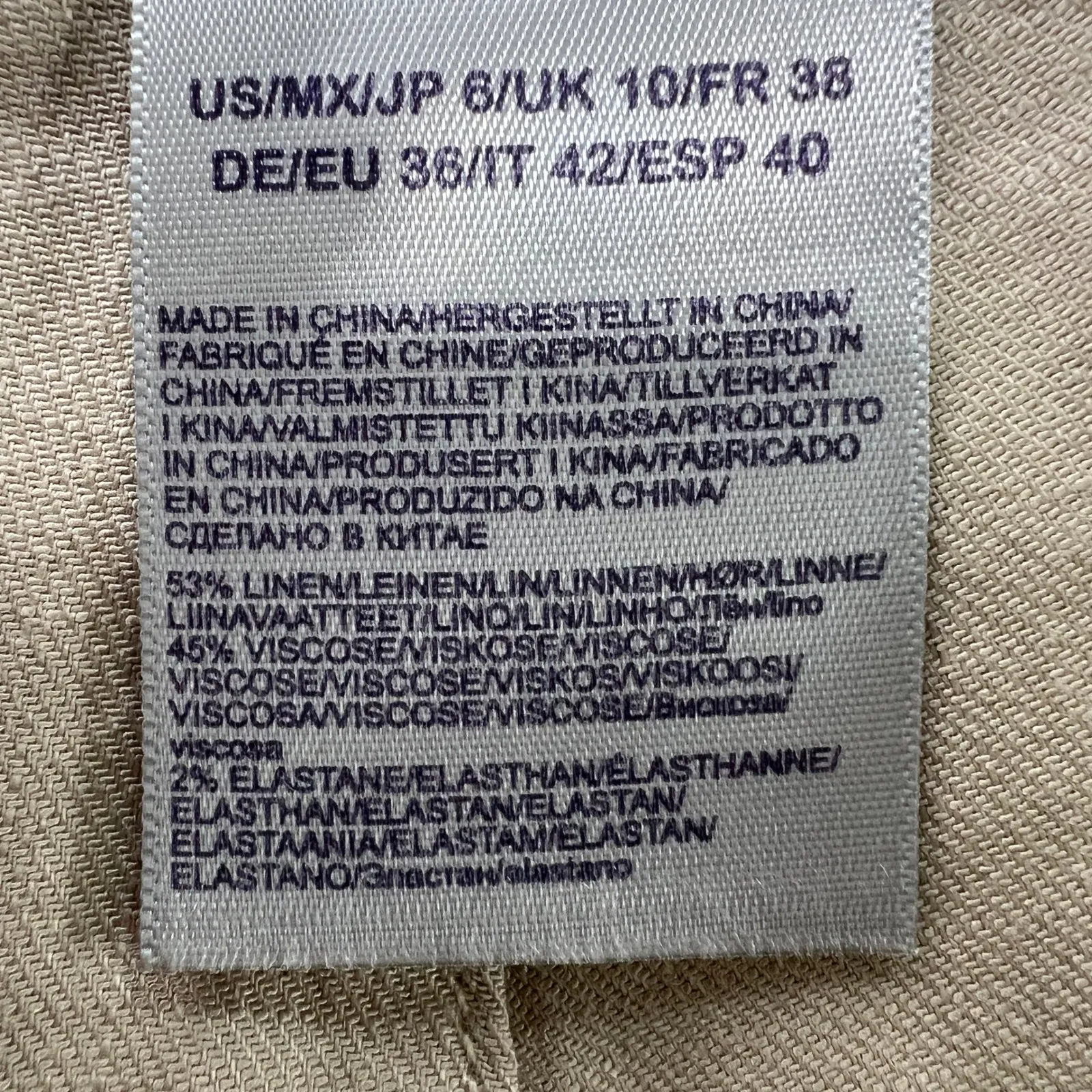 NYDJ Trousers Lift Tuck Technology Beige Linen Blned Pants 6 Classic Workwear - Image 7