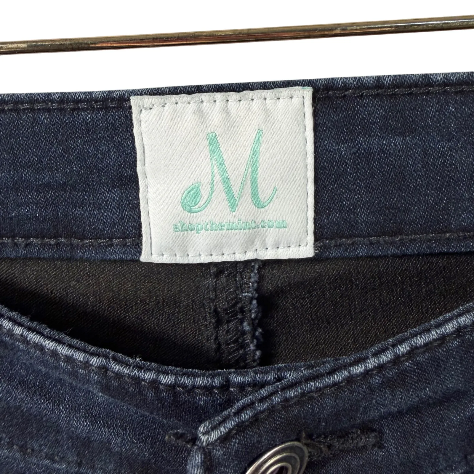 Shop the Mint Dark Wash Flare Jeans Women's Size 9/29 High Rise Stretch Denim - Image 4