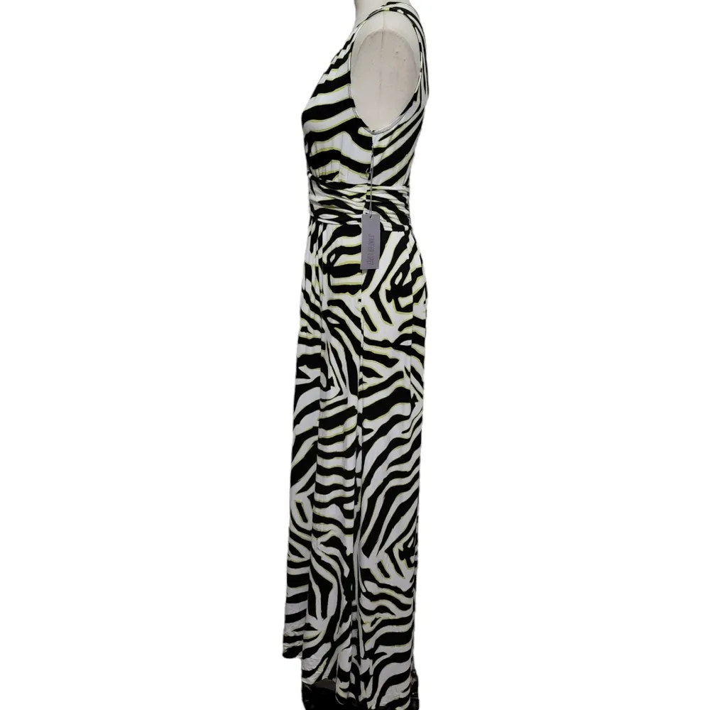 Tropical Voyage neon zebra stripe surplice maxi dress  medium - Image 3