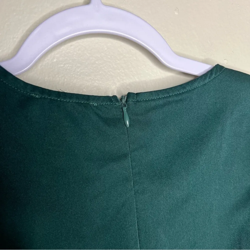 Open Edit  Womens Size S Green Satin Cutout‎ Long Sleeve Top - Image 13