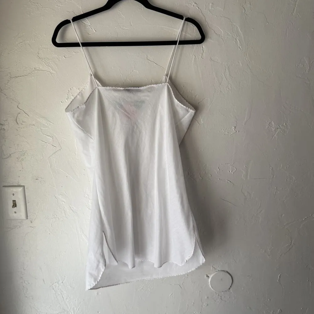 Night Moves Slip Dress Womens Small White Floral Lace Trim Vintage 90s Nightgown - Image 7