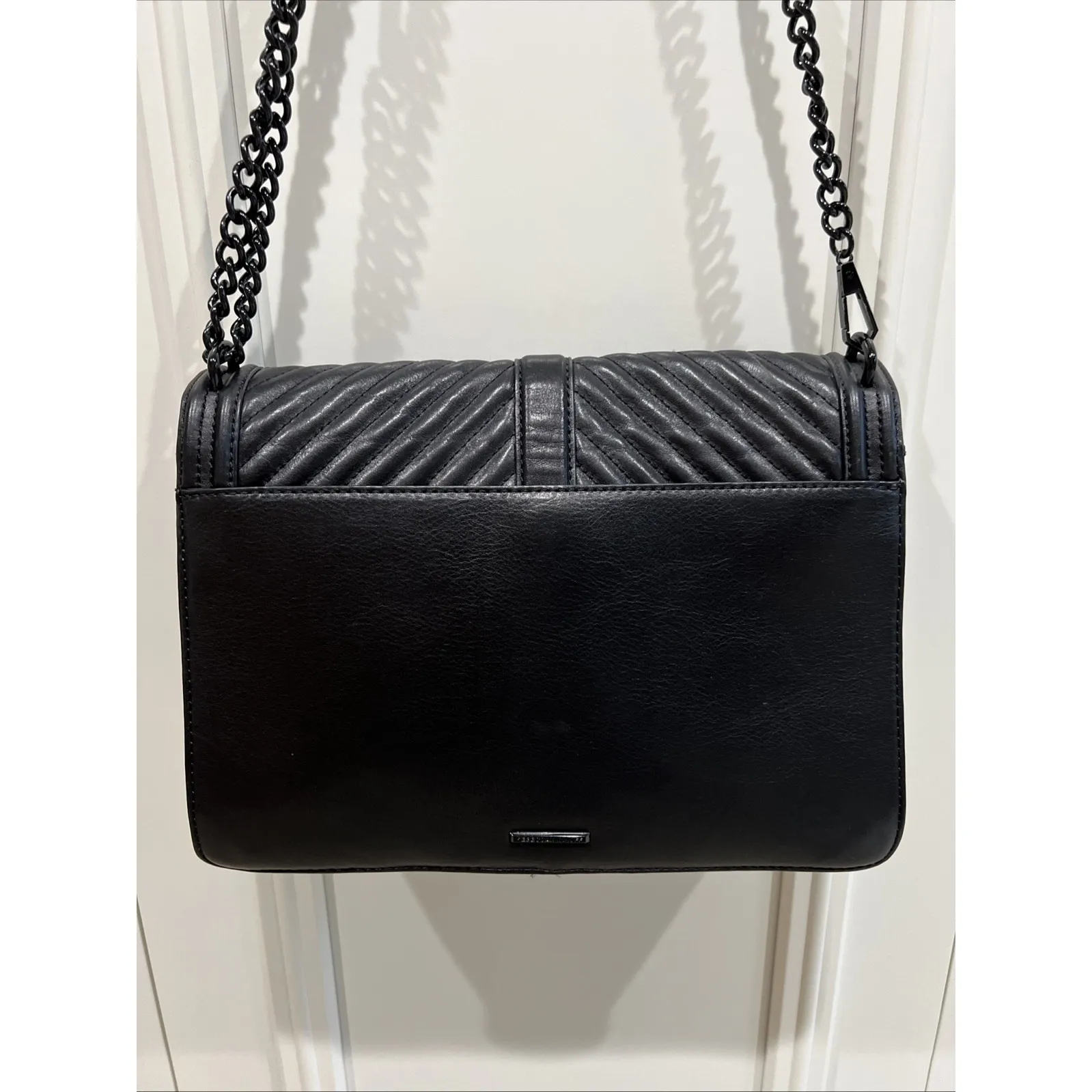 Rebecca Minkoff  Love Jumbo Chevron Quilted Handbag Black Shoulder Bag Timeless - Image 5