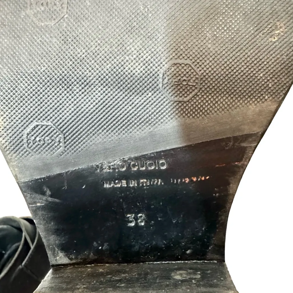 Helmut Lang Schist Envelope Block Heel Calfskin Leather Bootie Ankle Boot Sz:38 - Image 9