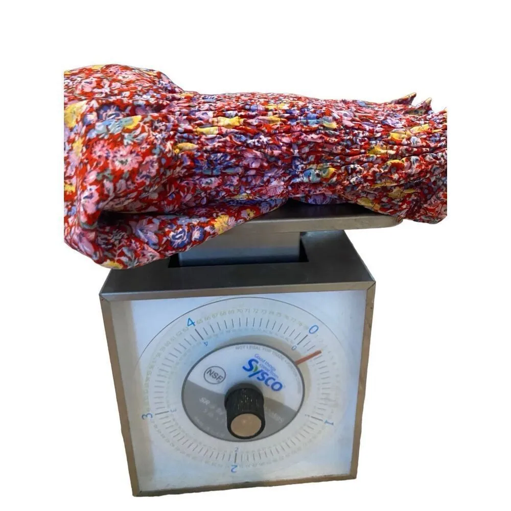 Versatile Floral Skirt Tube Top Everyday Boho Casual Summer Bohemian Red Size M - Image 9