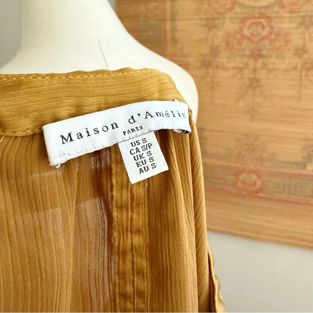 Maison d’Amélie Paris Bronze Semi Cropped Blouse Gold - Image 8