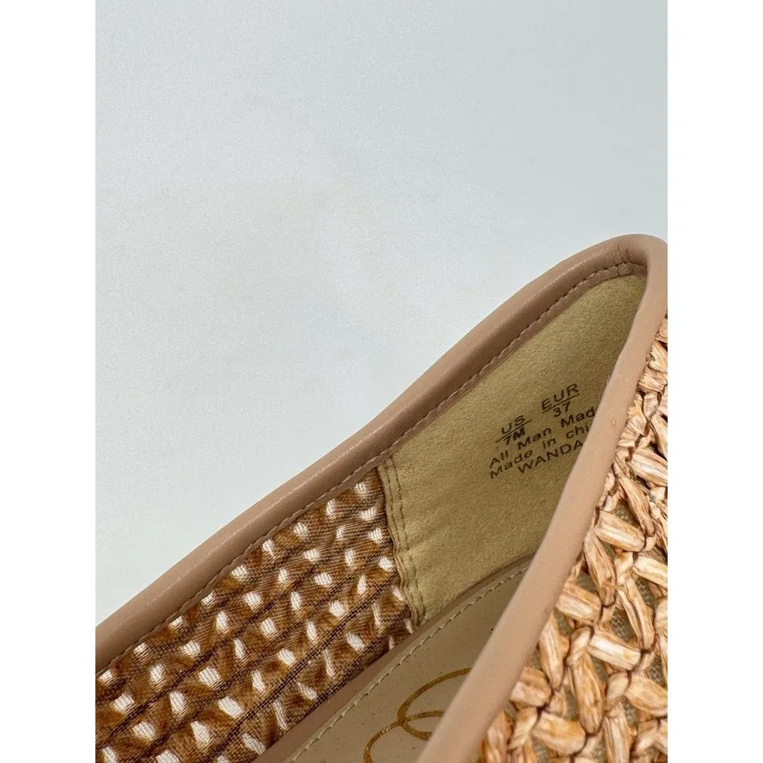 Sam Edelman Wanda Womens Sandals Beige Pointed Toe Flat Woven Slip On US 7 M - Image 9