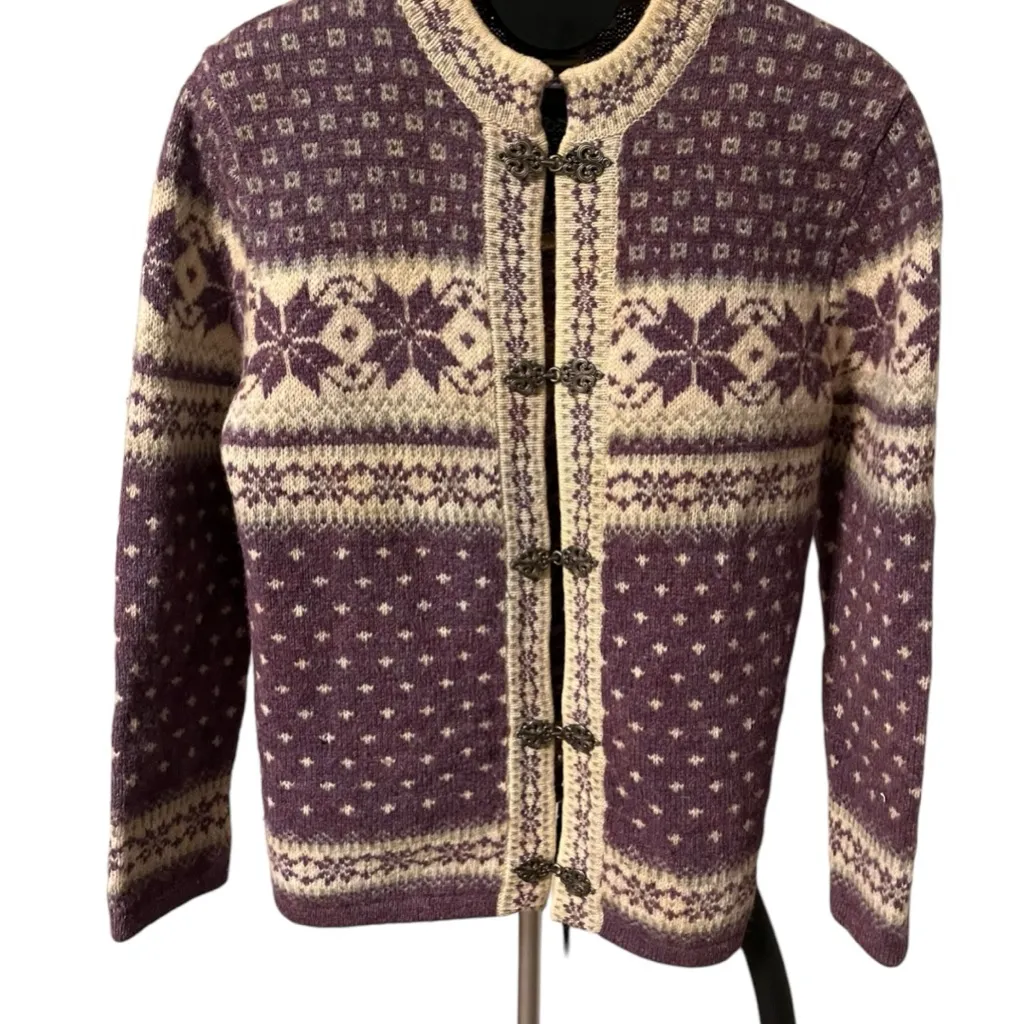 Susan Bristol fair aisle, wool sweater, cardigan, size extra small - Image 4