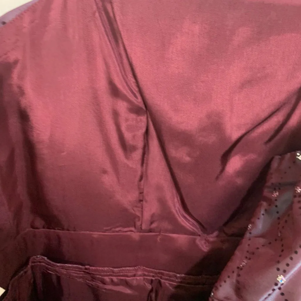 Strapless Bubble Hem Cocktail Mini Dress Purple Taffeta 5/6 Hoco Prom Black Tie - Image 8