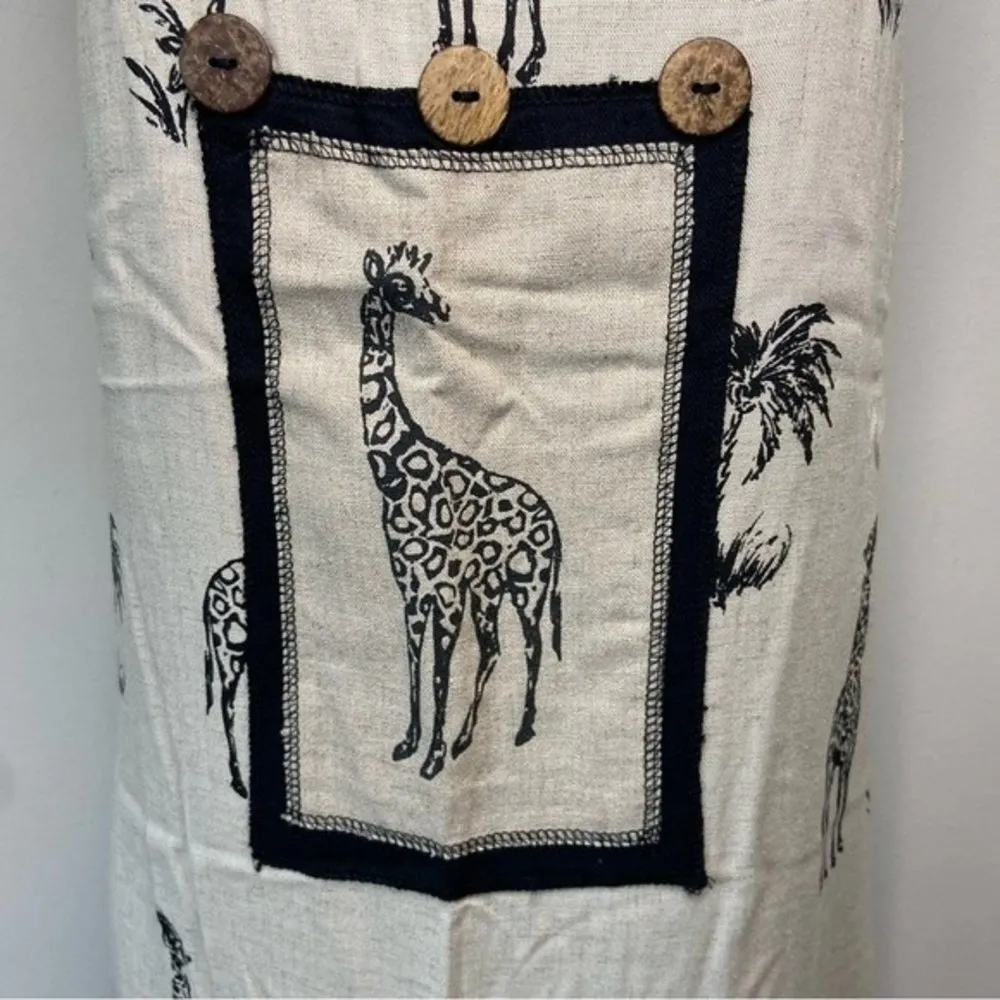 Novelty Giraffe Palm Tree Safari Print Maxi Dress Size 16 Beach Resort - Image 3