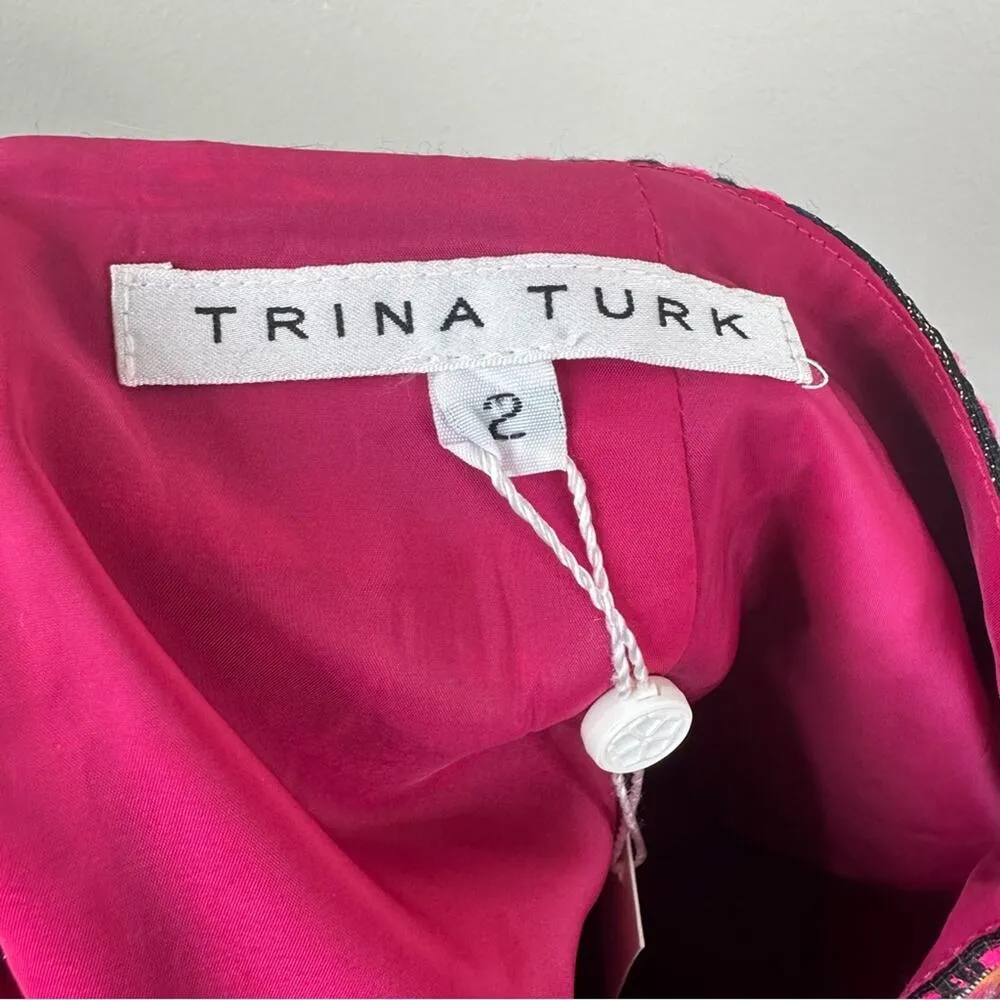 NEW Trina Turk Skirt Womens 2 Multi Color Woven Baja Crissy Pencil Skirt - Image 9