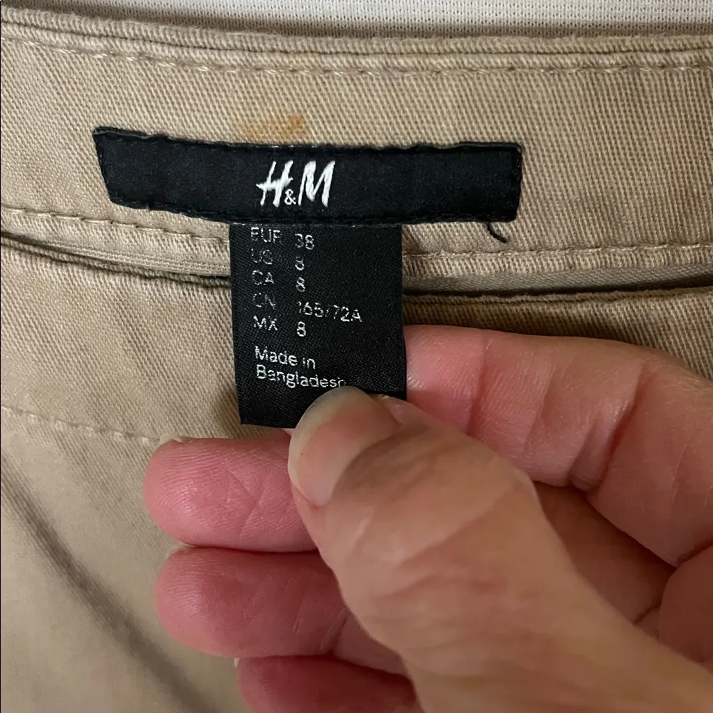 Khaki Pants H & M Cotton Skinny Womens 8 - Image 4