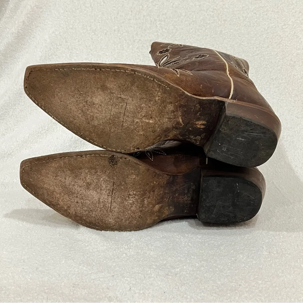 Shyanne Daisy Mae Floral Cut Out Western Cowboy Leather Boots Size 10 - Image 12