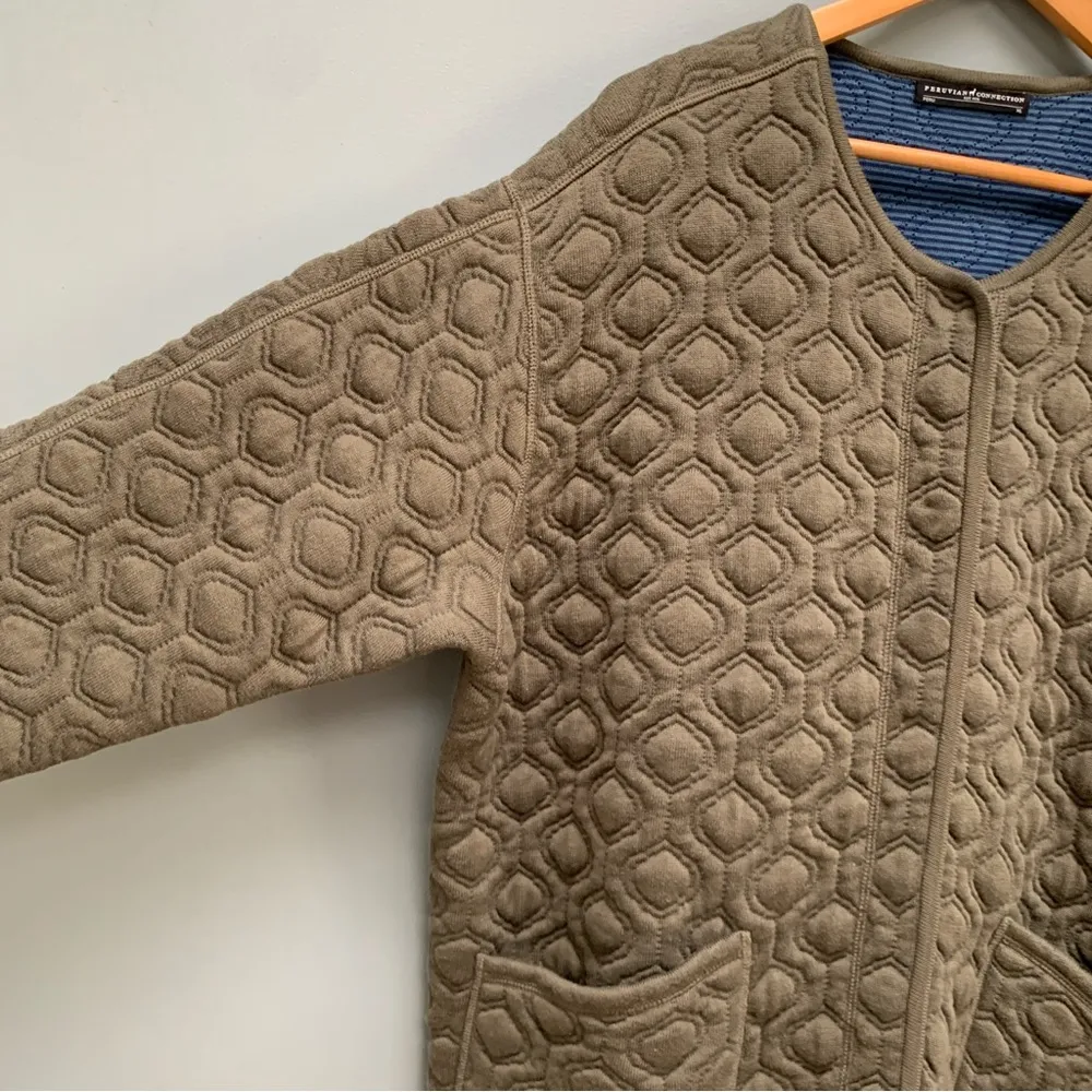 Peruvian Connection Battersea Quilted Jacket Knit XL - Image 7