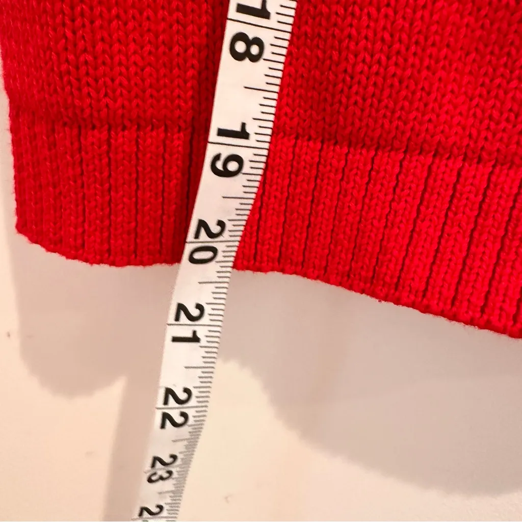 Magaschoni Red Cotton Button Down Rolled Edges Sweater Vest Size M NWT - Image 3