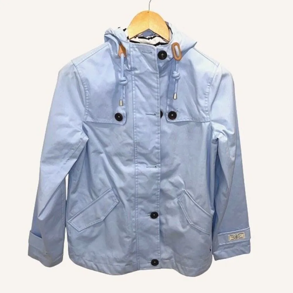 Joules Women's Coast Waterproof Hooded Jacket Light Blue Steel‎ Size 2 - Image 2