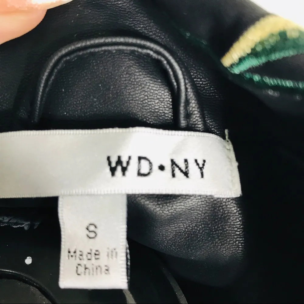 WD.NY Black Moto Jacket with Embroidered Flowers - Image 7