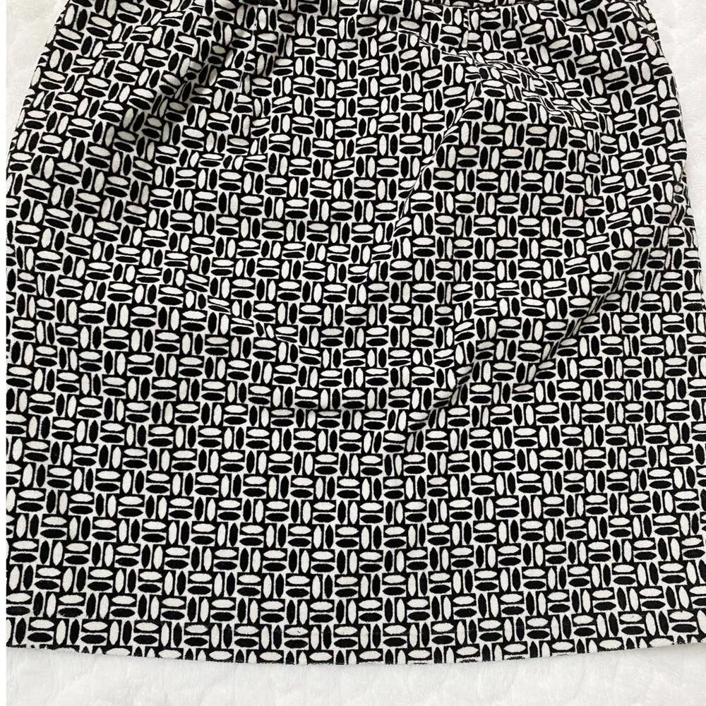 LOFT Petites Geometric Mini Skirt‎ Velveteen Fabric Black & White 2P - GUC - Image 7