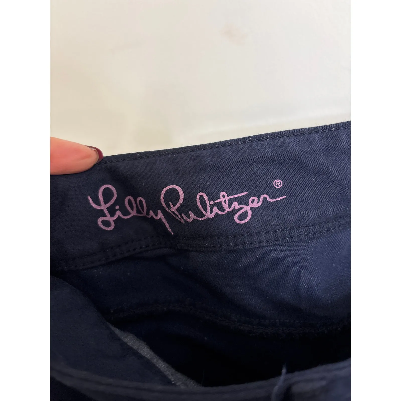Lilly Pulitzer Pants Womens 8 Midnight Navy Blue Worth Skinny Stretch Sateen - Image 3
