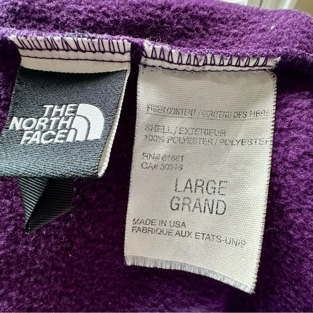 The North Face Deep Purple Fleece Vest Vintage Made In USA Outdoors Fall Winter - Image 7