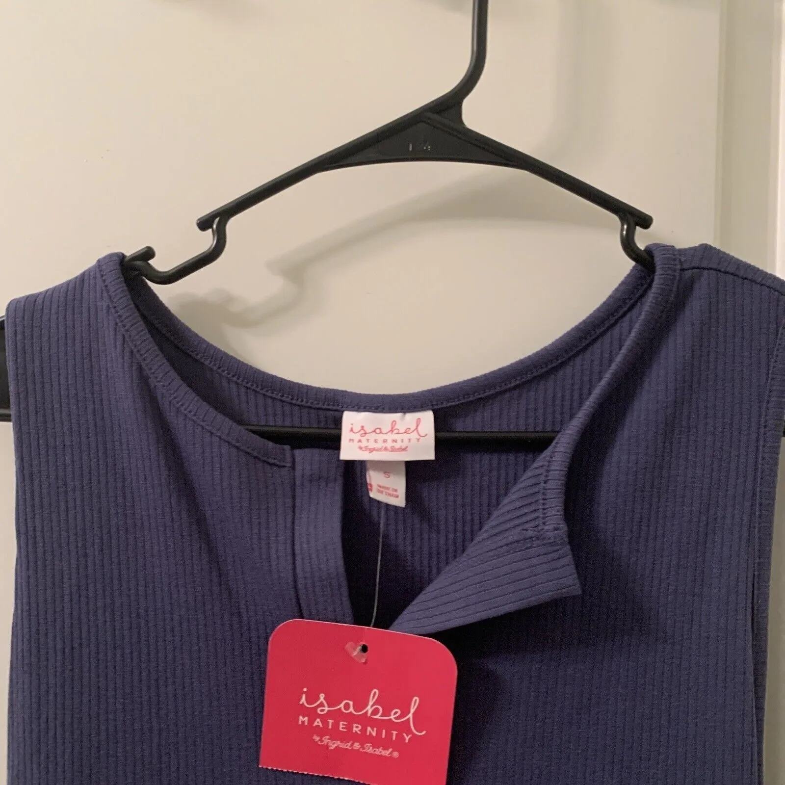 Isabel Maternity by Ingrid & Isabel Women's Dress Rib Henley Ruched Sides Size S - Image 3