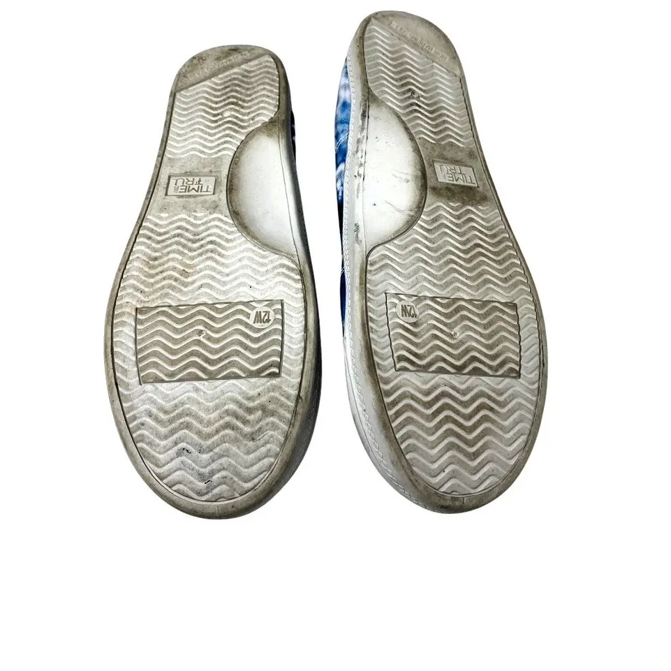 Time & Tru Women's Memory Foam Scrunch Back Blue Tie Dye Sneakers Shoes ~ 12W Size 12 - Image 8