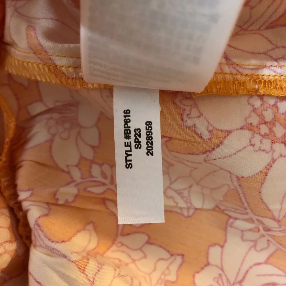 J.Crew Tie-Front Button-Up Peplum Top In Floral Cotton Poplin Floral Orange 22 - Image 6