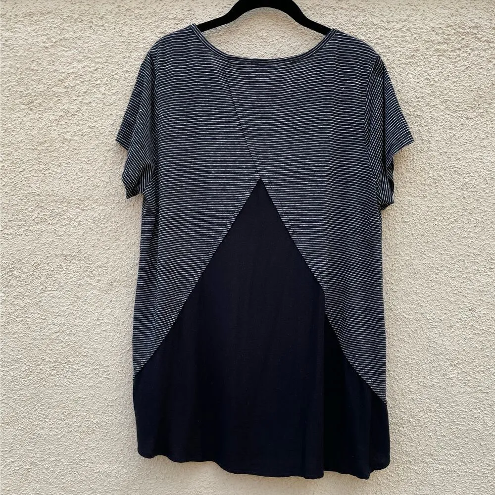 Habitat Black & White Loose Fit Tee Faux Wrap M - Image 6