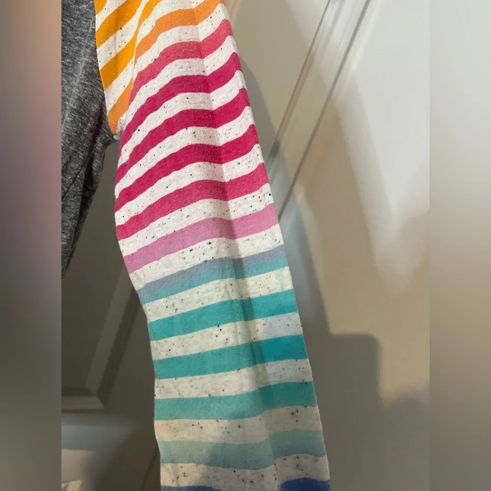 Unbranded Women’s Long Rainbow Slub Nep Sleeved Lightweight Gray Tshirt Sz Large Pink - Image 10