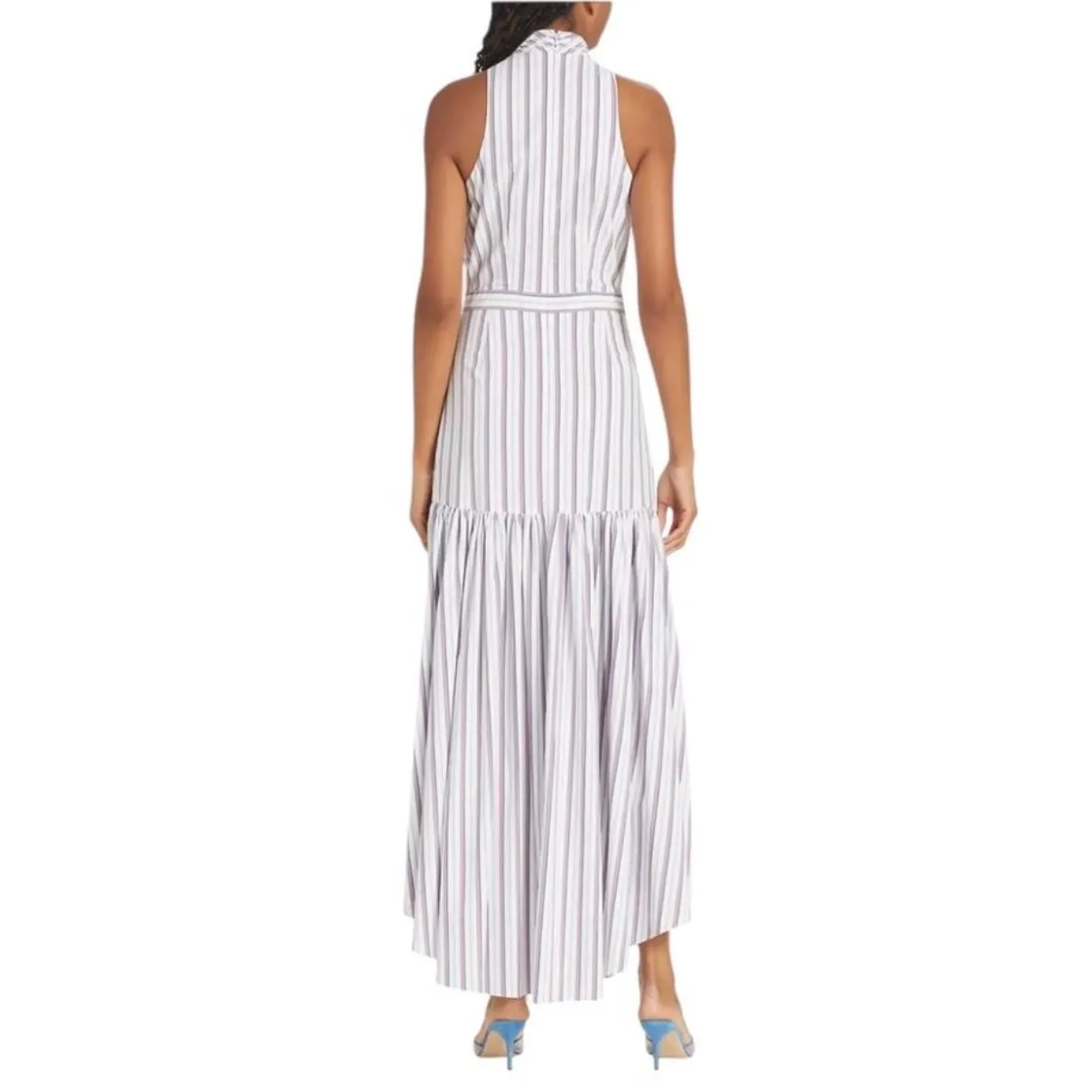 New! VERONICA BEARD
Radley Striped Poplin Midi
Dress White Multi Sz 10 $598 - Image 6
