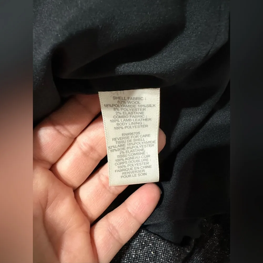 Rebecca Taylor Women's 8 Sleeveless Leather Trim Tweed Wool Dress - Image 3