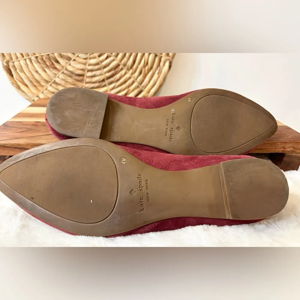 New York Eleni Petaled Ballet Flats in Dark Red Size 8 - Image 12