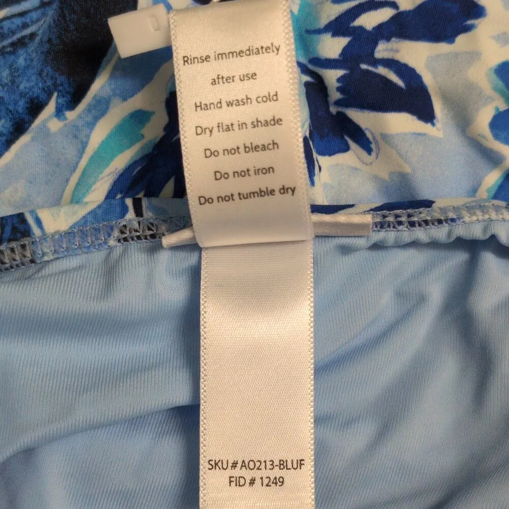 Andie The Amalfi One Piece Blue Floral Scoop Neck Adjustable Straps M New - Image 6