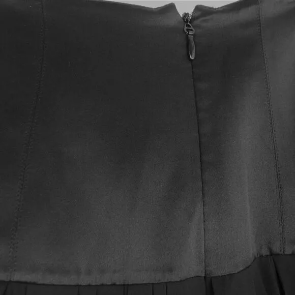 NEW Cinq à Sept Strapless 100% Silk Mini Dress, Black, US 8 - Image 8