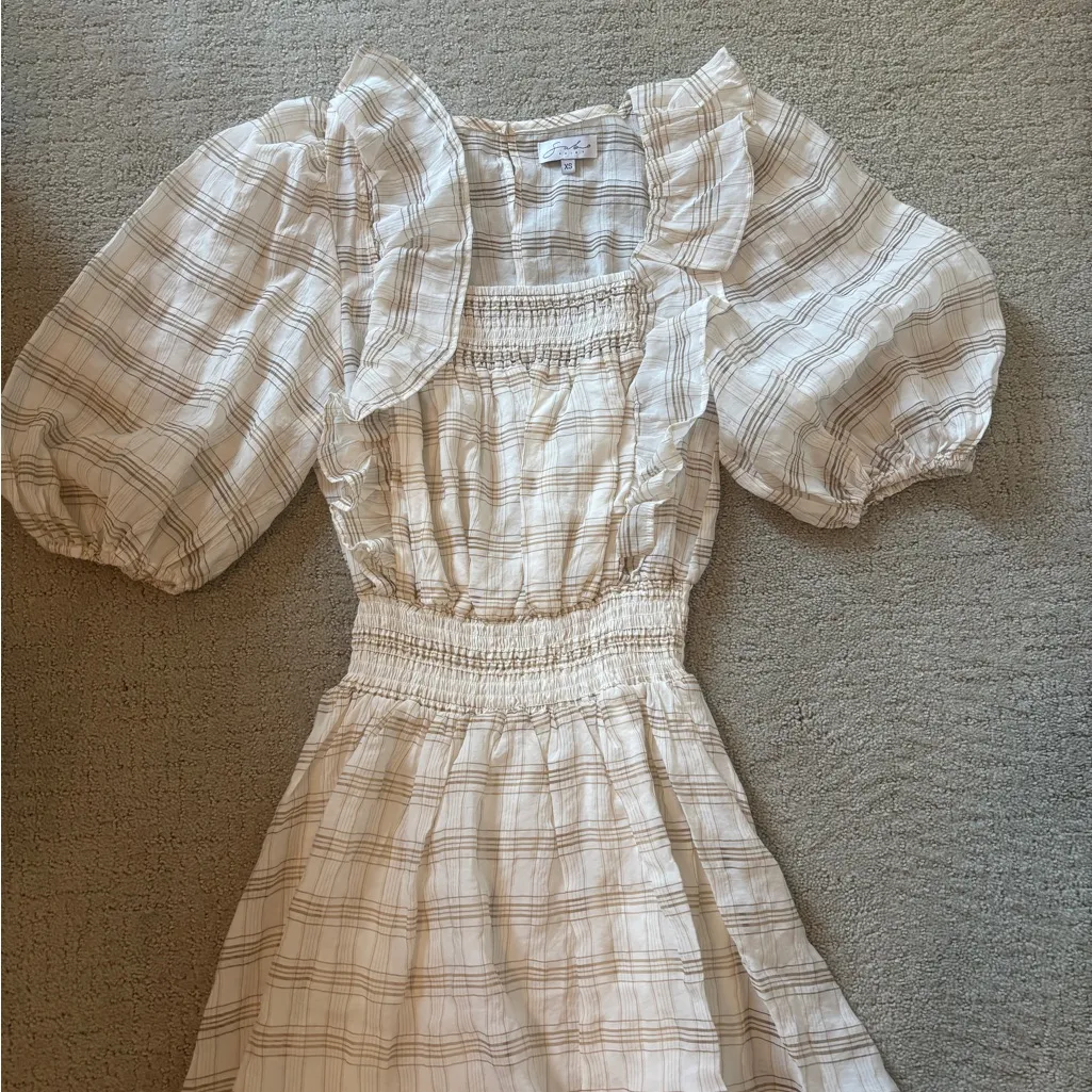 Sabo Skirt White Plaid Mini Dress - Image 2