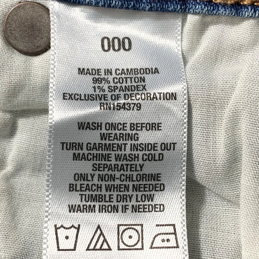 AERO High Rise Distressed Denim Mini Skirt Size 000 Raw Hem Blue Jean Skirt - Image 7