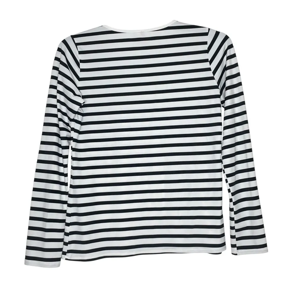 SPANX Black and White StripRashgaurd Sun Shirt size M - Image 3