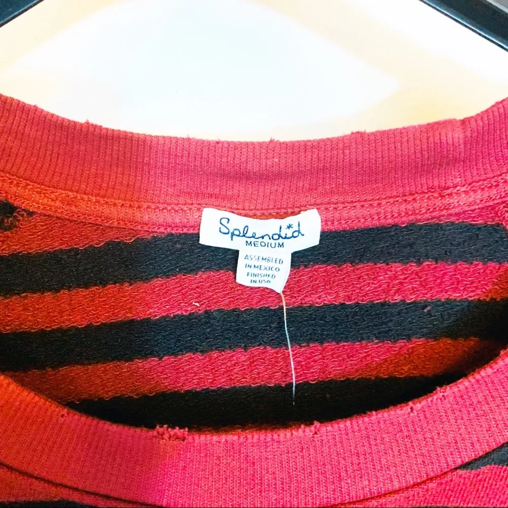 Splendid  stripe distressed crew neck pullo… - Image 3