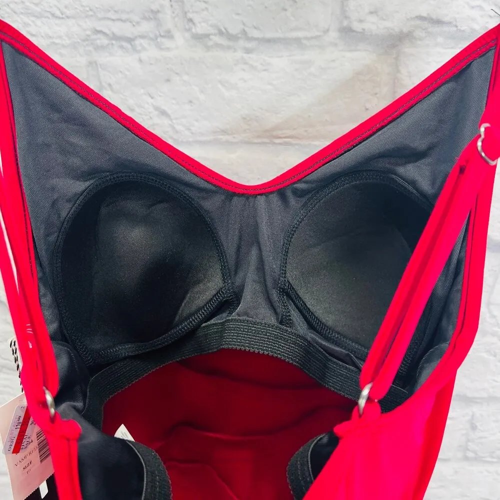 Magicsuit Chloe Tiered Tankini Swim Top Size 10 Vamp Red Slimming New - Image 4