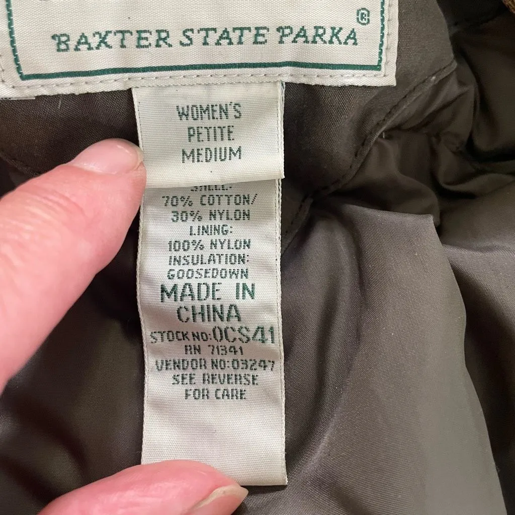 L.L. Bean Women’s Baxter State Parka Goosedown Olive Green Coat $329 M Petite Size undefined - Image 12