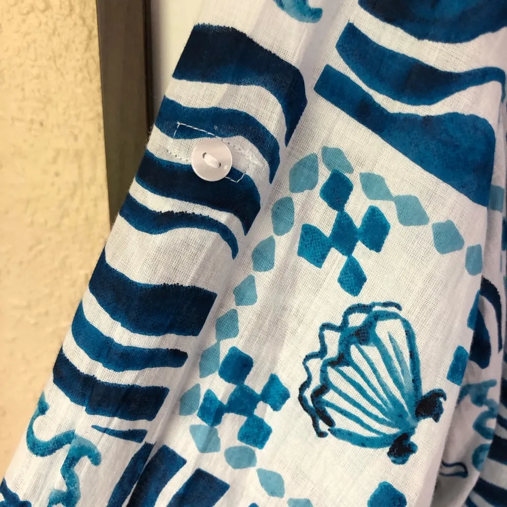 True Destination Womens Sunset Blue She’ll Swim Coverup Shirt XL - Image 5