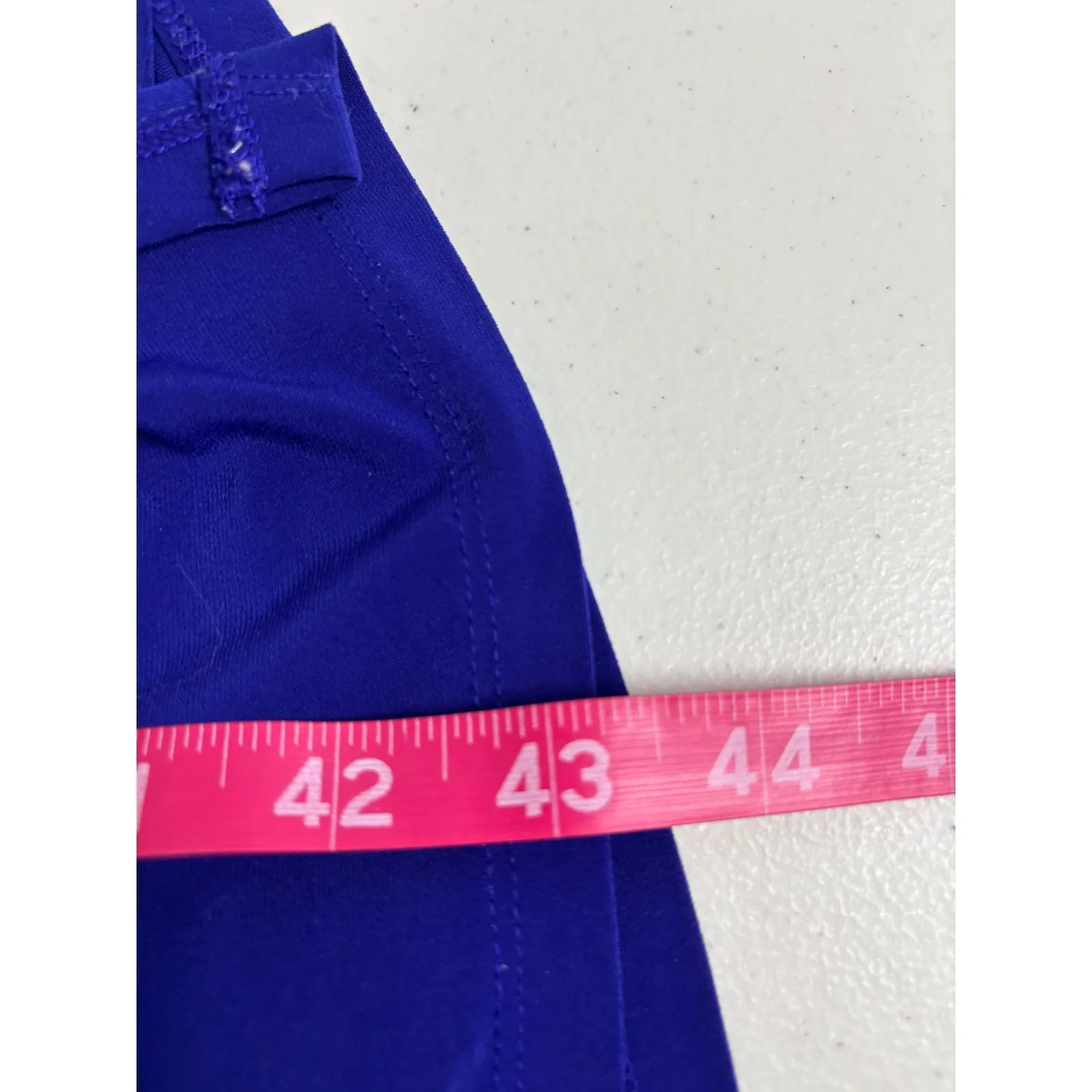 LAUREN Ralph Lauren CANNES BLUE Ruched Side Sleeveless Dress 14 Bodycon Cocktail - Image 7