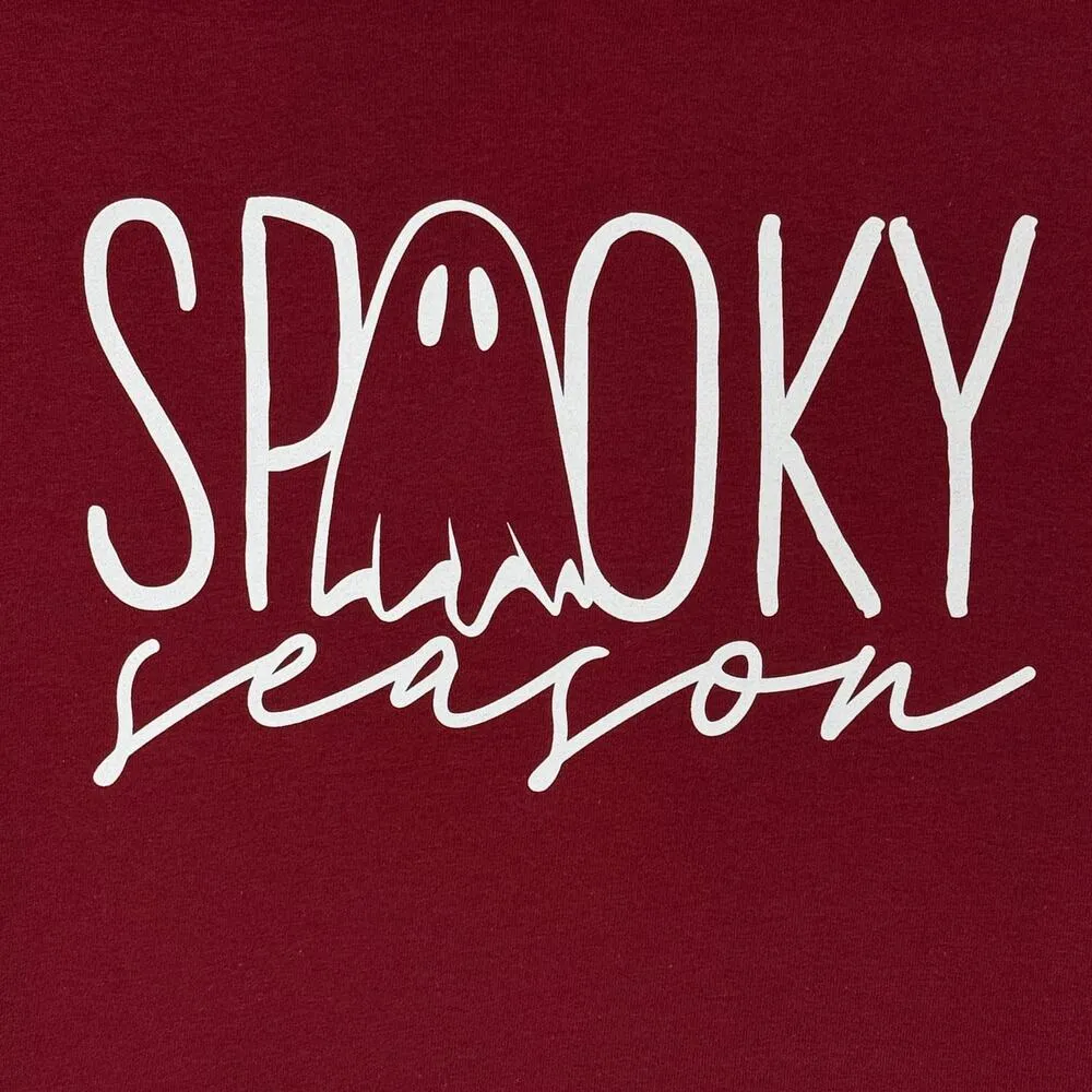 Spooky Halloween Women’s X-Large T-Shirt Short Sleeve Dark Brick Red - Image 3