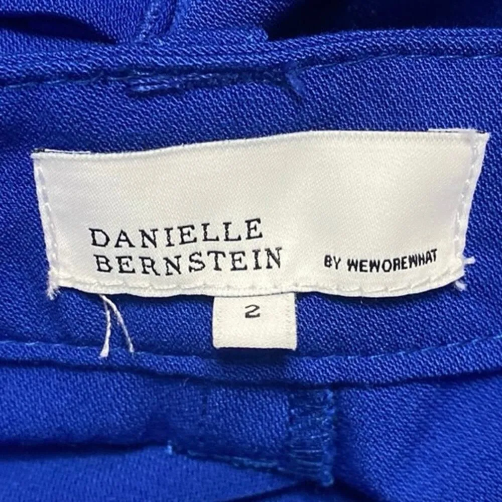 WeWoreWhat Danielle Bernstein Blue Widet Leg High Waisted Trousers Dress Pants 2 - Image 4