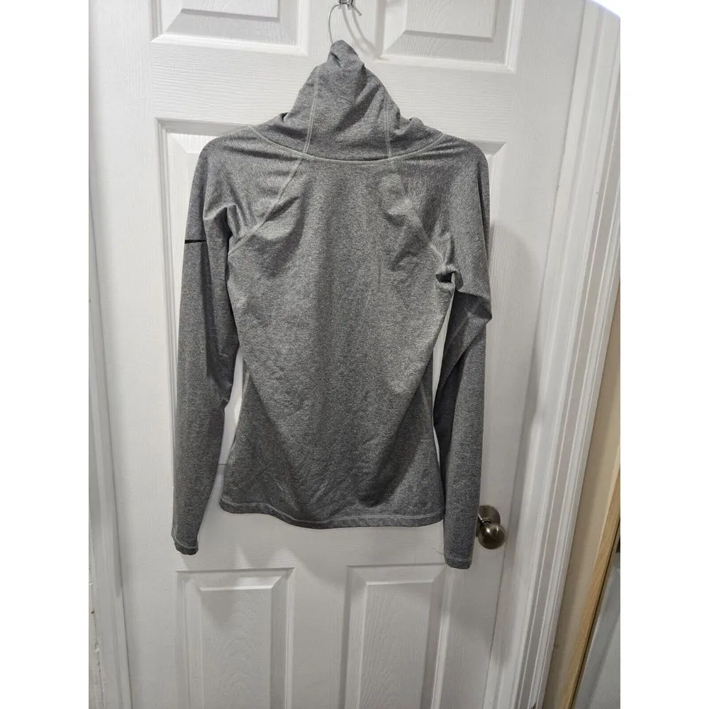 Nike Pro Hyperwarm Funnel Neck Gray Pullover‎ Top Shirt 56323 Women's Medium L - Image 2