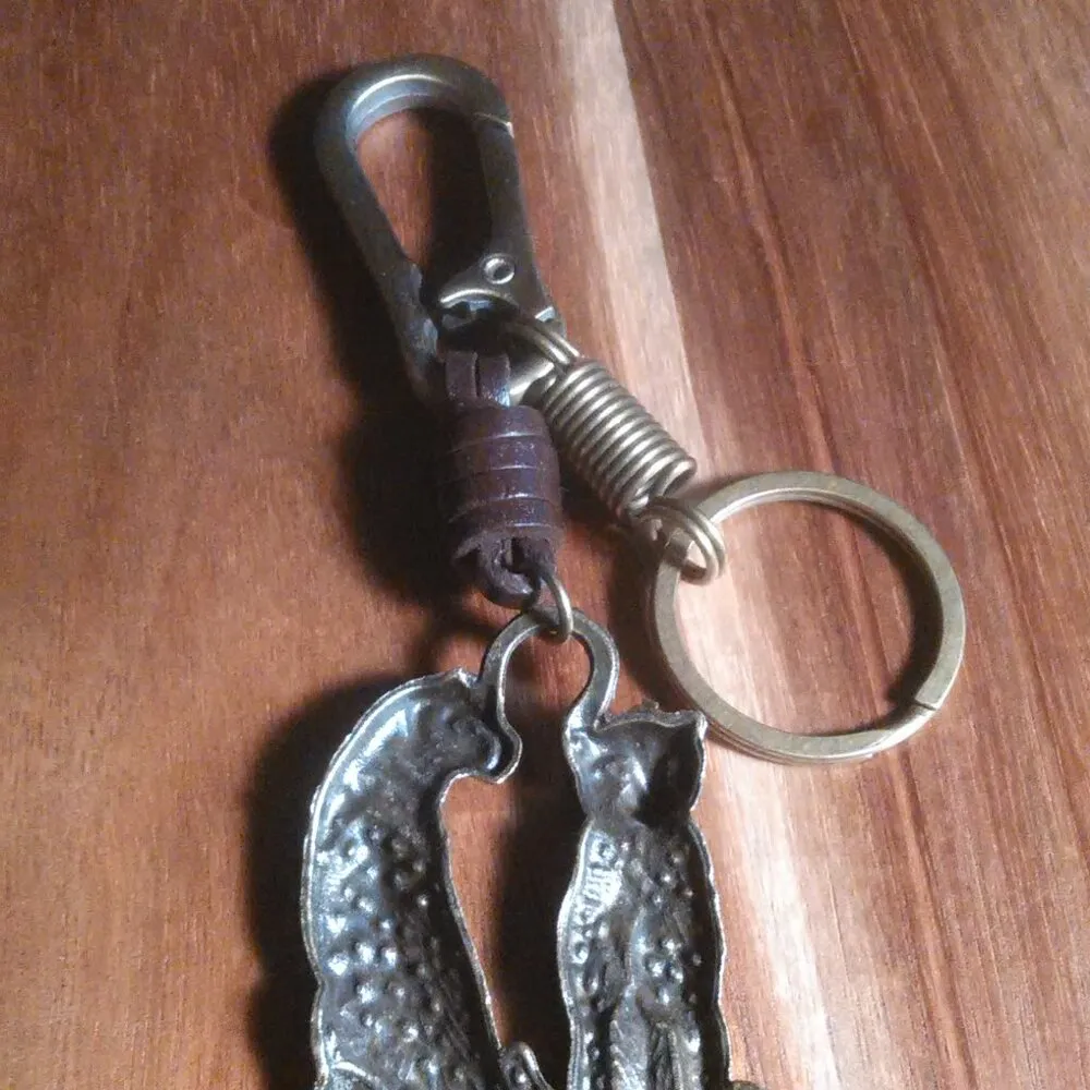 Cheetah Pair Goldtone Keychain in Faux Leather - Image 5