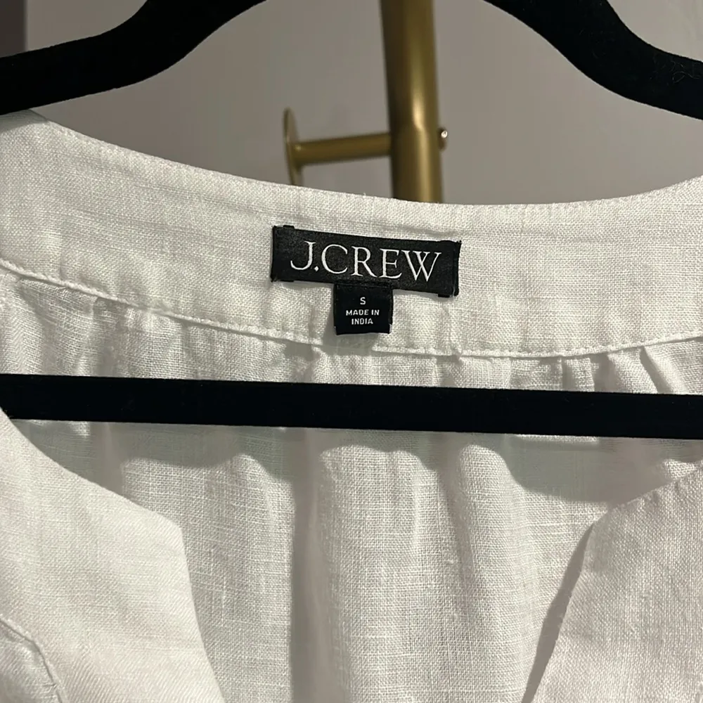 J. Crew ivory Relaxed linen Blouse b-neck with Short Sleeves - small - Image 4