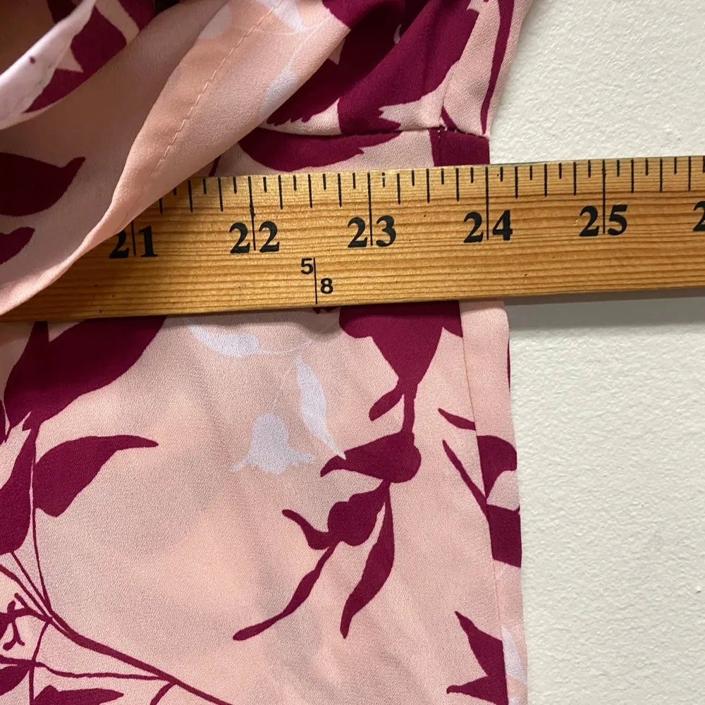 Liz Claiborne Floral Blouse Split Neck Pleated Short Sleeve Top 2X Work Casual - Image 6