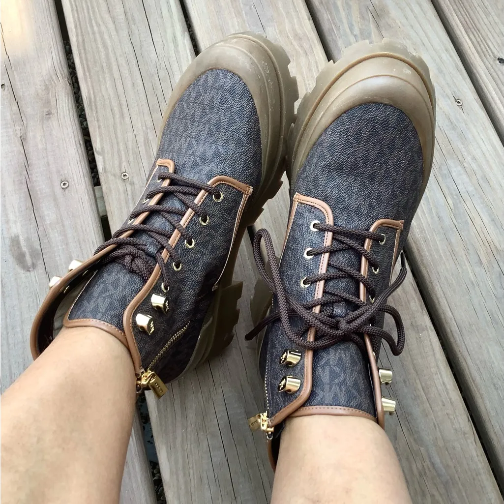 Nice authentic Michael Kors combat booties 🤎🤎🤎 - Image 13